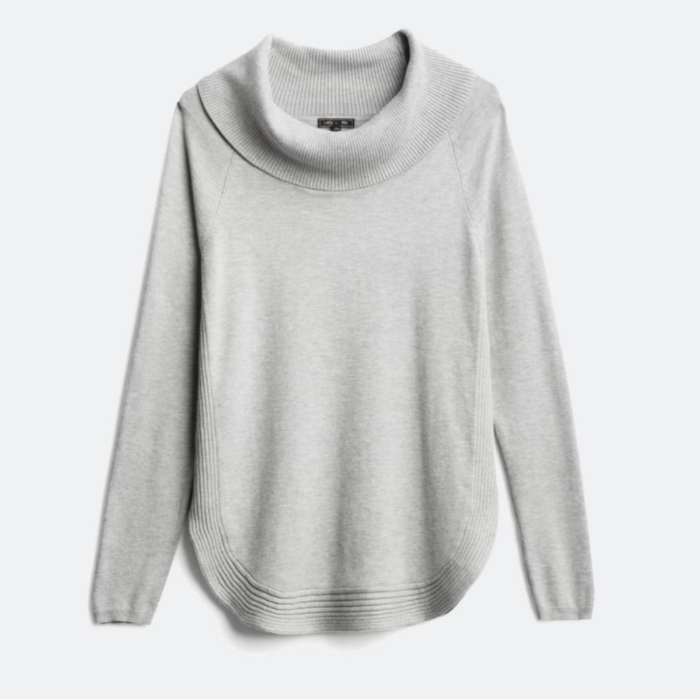 Cowl Neck Gray Sweater